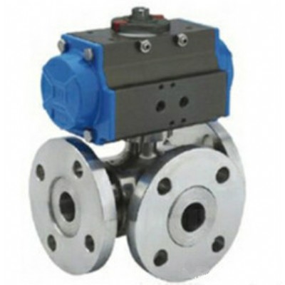 Q645F不锈钢气动三通球阀